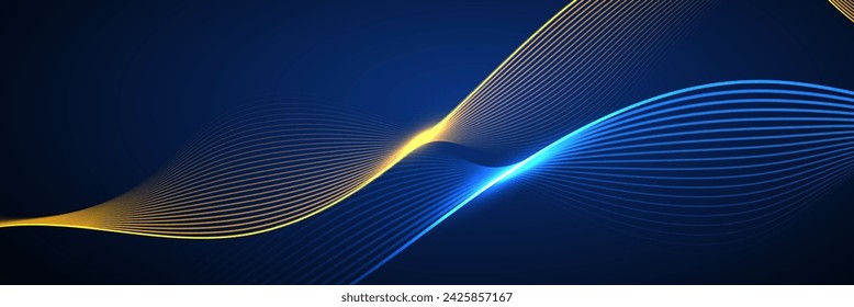 Abstract blue background with flowing lines. Dynamic waves. vector illustration.