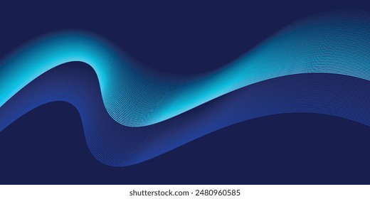 Fondo azul Abstractas con líneas fluidas para el concepto futurista. Ondas dinámicas.