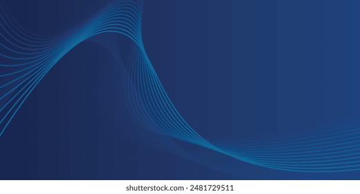 Abstract blue background with flowing lines for futuristic concept. Dynamic waves. vector illustration. eps10