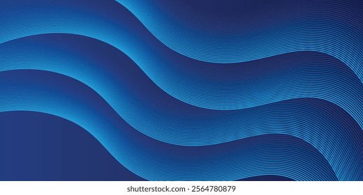 Abstract blue background with flowing lines for futuristic concept. Dynamic waves. vector illustration.