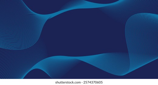 Abstract blue background with flowing lines for futuristic concept. Dynamic waves MODERN