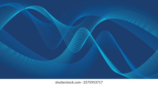 Abstract blue background with flowing lines for futuristic concept. Dynamic waves. vector illustration.