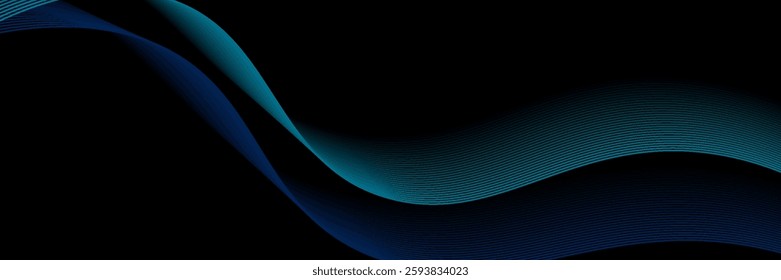 Abstract blue background with flowing lines for futuristic concept. Dynamic waves. vector illustration.