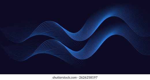 Abstract blue background with flowing lines for futuristic concept. Dynamic waves. vector illustration. eps 10