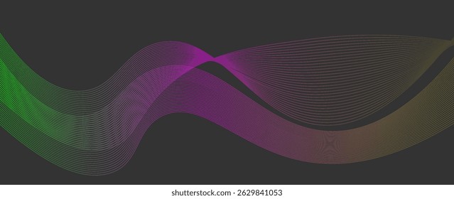 Fondo azul Abstractas con líneas fluidas para el concepto futurista. Ondas dinámicas, Ilustración vectorial.