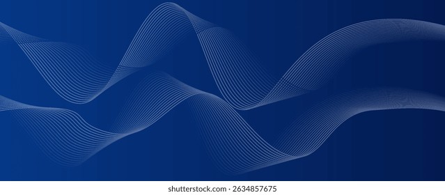 Abstract blue background with flowing lines for futuristic concept. Dynamic waves. vectors illustration.