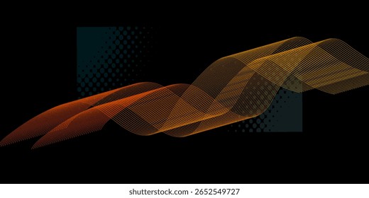Abstract blue background with flowing lines for futuristic concept. Dynamic waves. vector illustration.