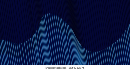 Abstract blue background with flowing lines. Dynamic waves. Modern blue gradient flowing wave lines. Futuristic technology concept.