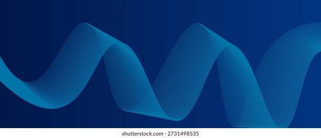Fondo azul Abstractas con líneas fluidas para el concepto futurista. Ondas dinámicas, Vector