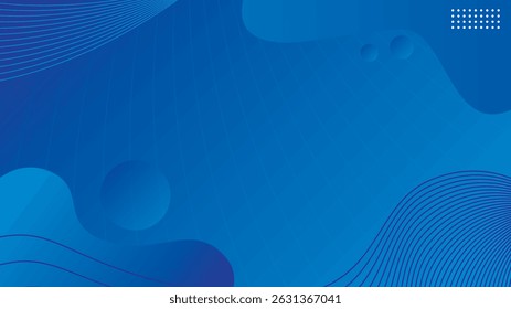 Abstract blue background with flowing water waves and light