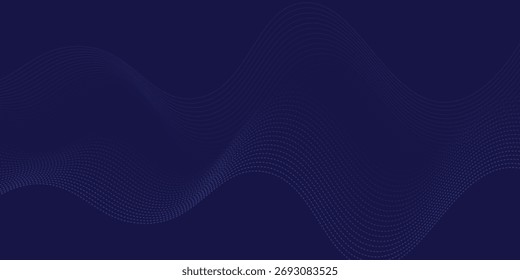 Abstract blue background with flowing wave lines. Glowing wavy lines. Shiny colorful moving lines design element. Modern dynamic wave pattern. Suit for website, poster, flyer, banner.