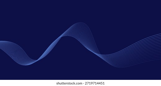 Fondo azul Abstractas con líneas ondulatorias que fluyen. Líneas onduladas brillantes. Elemento de diseño de líneas móviles coloridas brillantes. Patrón de onda dinámica moderna. Traje para el Sitio web, cartel, volante, Anuncio.