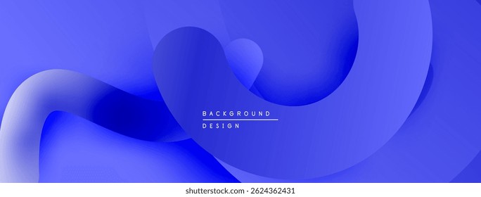 Abstract blue background. Fluid shapes overlap, creating dynamic visual effect. Modern design suitable for digital projects.