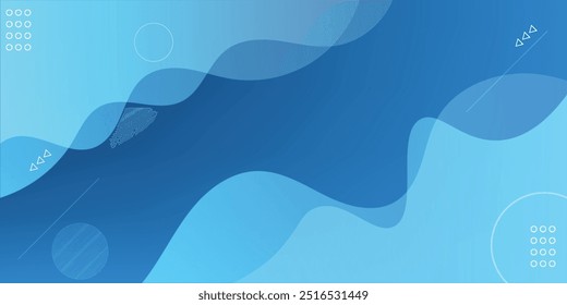Abstract blue background. Fluid wavy shapes. Vector illustration