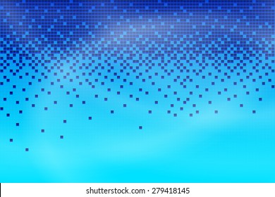 Abstract Blue Background with flying dots