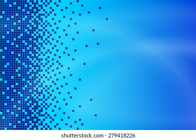 Abstract Blue Background with flying dots