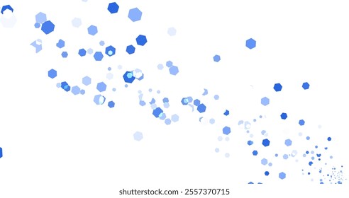abstract blue background frame of geometric shapes. Circular ornament. Pattern of dots, particles, molecules, fragments. Poster for technology, medicine, presentations, business.