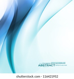 Abstract blue background,  futuristic wavy vector illustration eps10