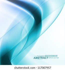 Abstract blue background,  futuristic wavy vector illustration eps10