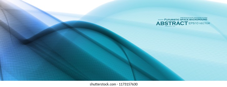 Abstract blue background, futuristic wavy illustration