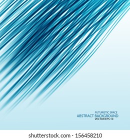 Abstract blue background, futuristic wavy vector illustration
