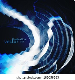 Abstract blue background, futuristic wavy vector illustration eps10