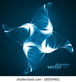 Abstract blue background, futuristic wavy vector illustration eps10