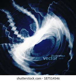 Abstract blue background, futuristic wavy vector illustration eps10