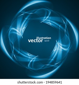 Abstract blue background, futuristic wavy vector illustration eps10