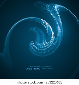 Abstract blue background, futuristic wavy vector illustration eps10