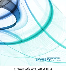 Abstract blue background, futuristic wavy vector illustration eps10