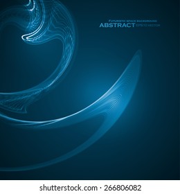 Abstract blue background, futuristic wavy vector illustration eps10