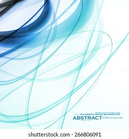 Abstract blue background, futuristic wavy vector illustration eps10