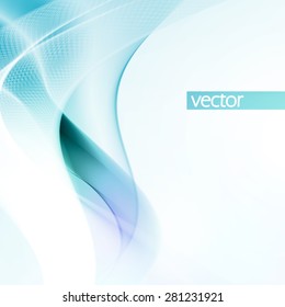 Abstract blue background, futuristic wavy vector illustration eps10