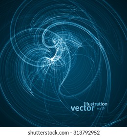 Abstract blue background, futuristic wavy vector illustration eps10