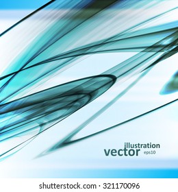 Abstract blue background, futuristic wavy vector illustration eps10