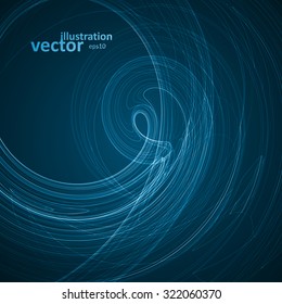 Abstract blue background, futuristic wavy vector illustration eps10