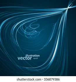 Abstract blue background, futuristic wavy vector illustration eps10
