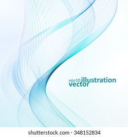 Abstract blue background, futuristic wavy vector illustration eps10