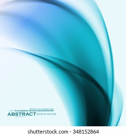 Abstract blue background, futuristic wavy vector illustration eps10