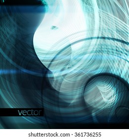 Abstract blue background, futuristic wavy vector illustration eps10