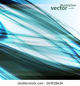 Abstract blue background, futuristic wavy vector illustration eps10