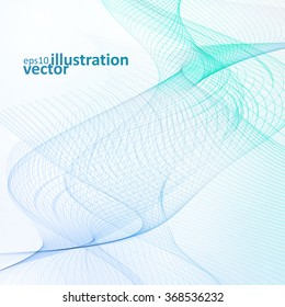 Abstract blue background, futuristic wavy vector illustration eps10