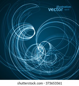 Abstract blue background, futuristic wavy vector illustration eps10