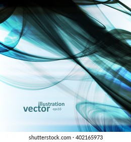Abstract blue background, futuristic wavy vector illustration eps10