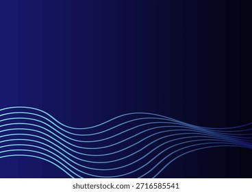 Fundo azul abstrato com um fluxo geométrico de linhas 