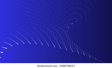 Abstract blue background with geometric freely connected dotted lines