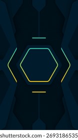 Fondo azul Abstractas con líneas hexagonales geométricas y diseño tecnológico