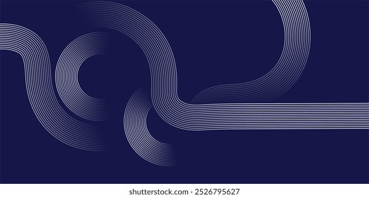 Abstractas fondo azul. Patrón de líneas geométricas. Líneas de degradado blanco brillante. Diseño gráfico de tecnología futurista