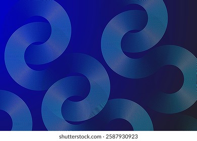 Abstract blue background. Geometric lines pattern. Shiny blue gradient lines. Futuristic technology graphic design. Suit for business, cover, header, wallpaper. Vector illustration.